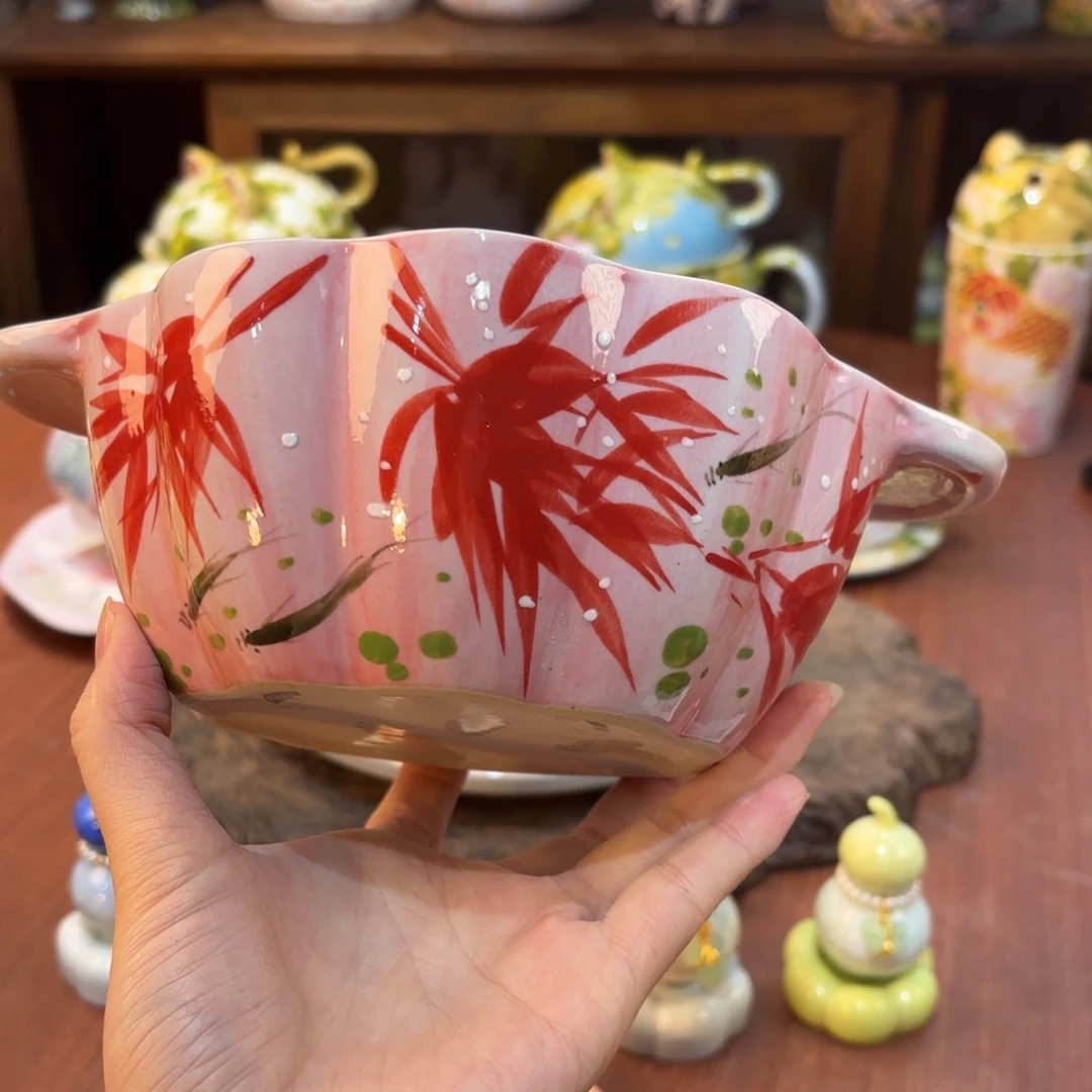 瓷片景德镇手绘高温釉下彩陶瓷茶具