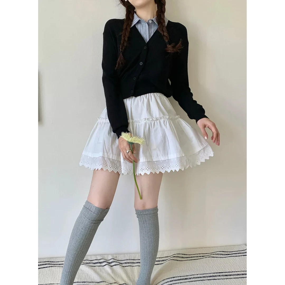 L-6716#春夏氛围感仙女的百搭半身裙（裤子里）