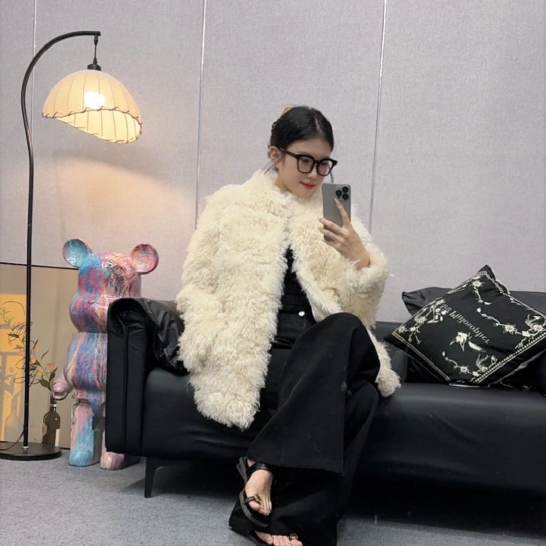 冬季新款托斯卡纳羊毛保暖外套立领中长款70长