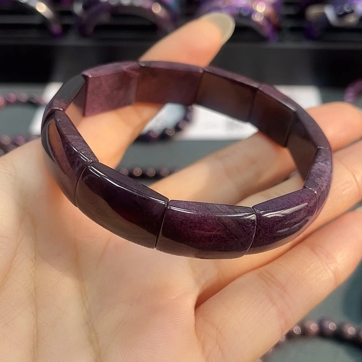 苏纪石（舒俱来）未镶嵌手链满色老油紫