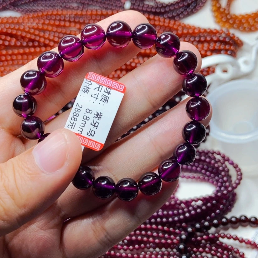 【闪购商品】手链未镶嵌石榴石（紫牙乌）8.8毫米