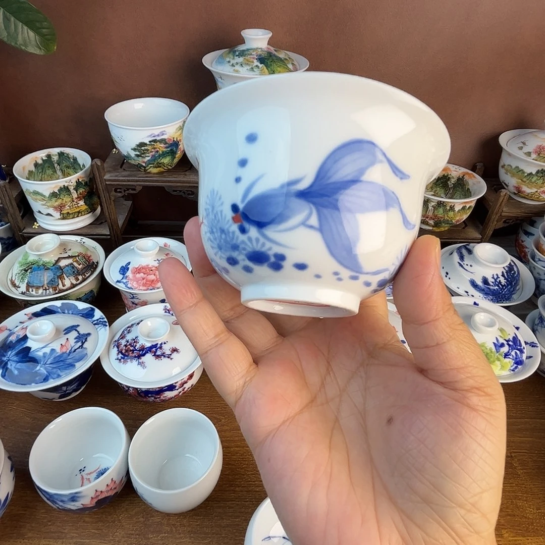 忠意堂釉下彩年年有余