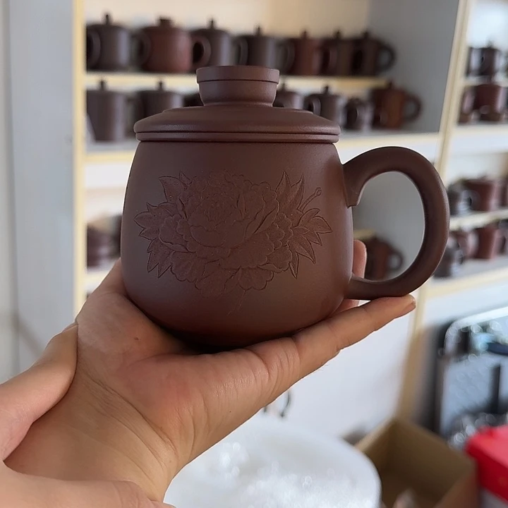 ！***安茶杯紫砂宜兴紫砂盖杯