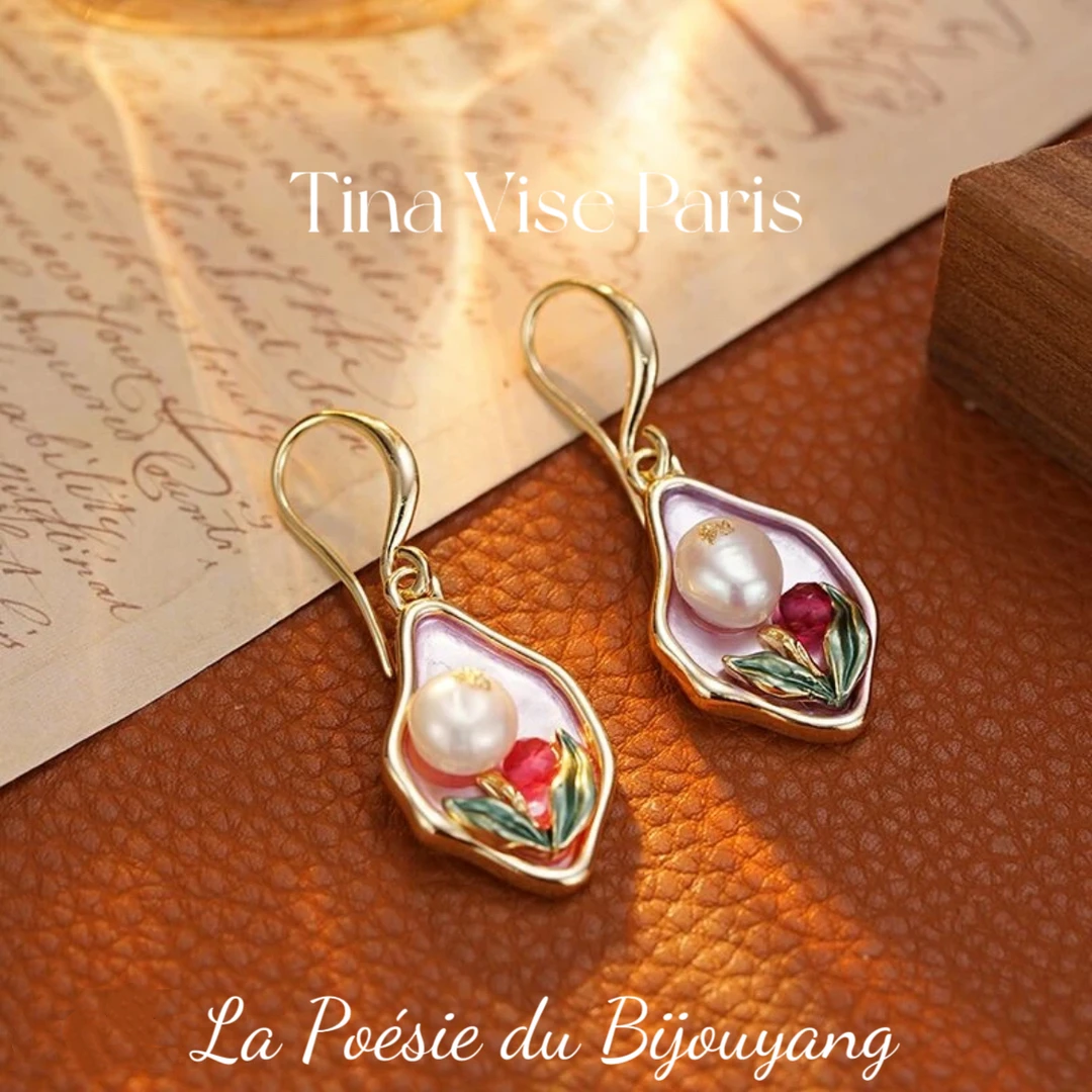 铜合金耳饰 A404《一城花雨》法⭐️ Tina Vise Paris 缇娜薇斯 耳坠