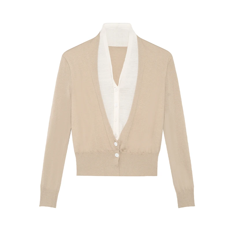 【品牌】商场同款假两件长袖针织衫NDY2A31044