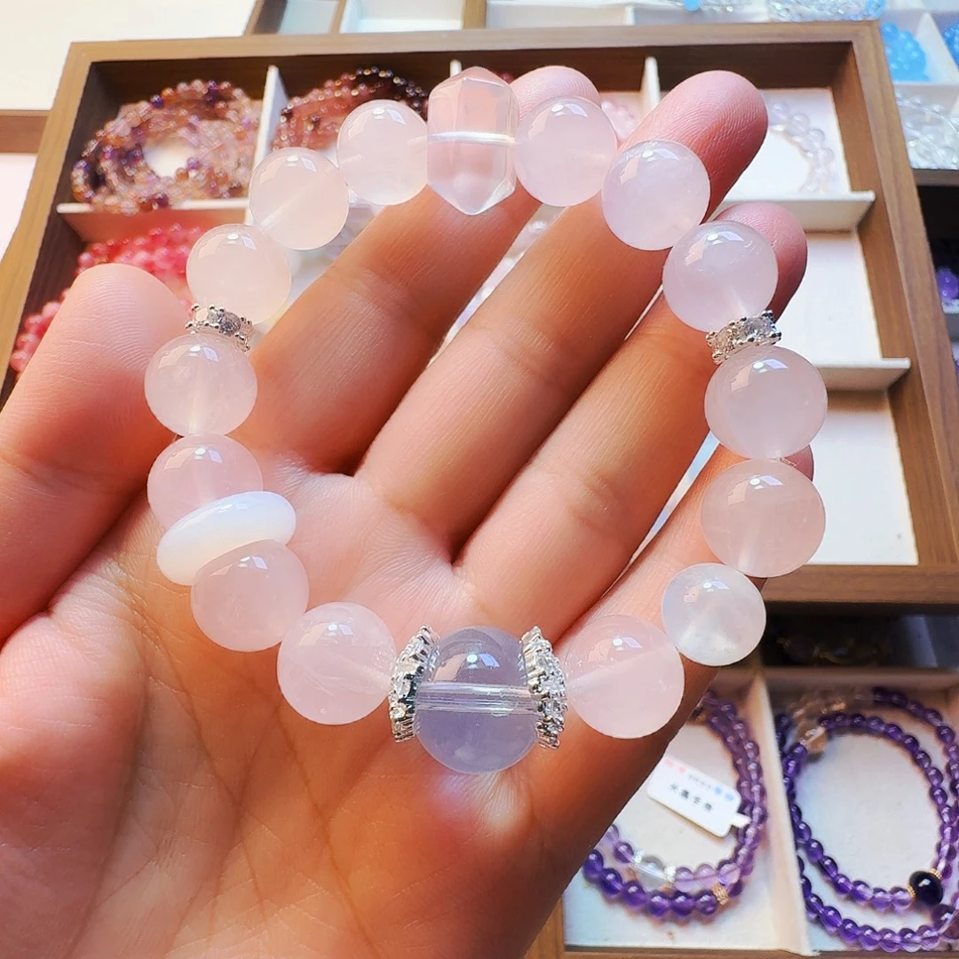 未镶嵌手链水晶粉水晶