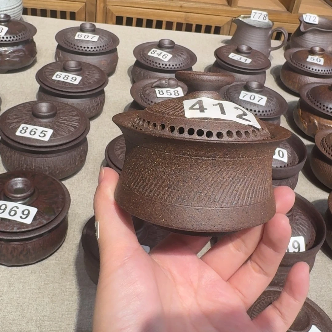 杯子粗瓷茶具素色盖碗