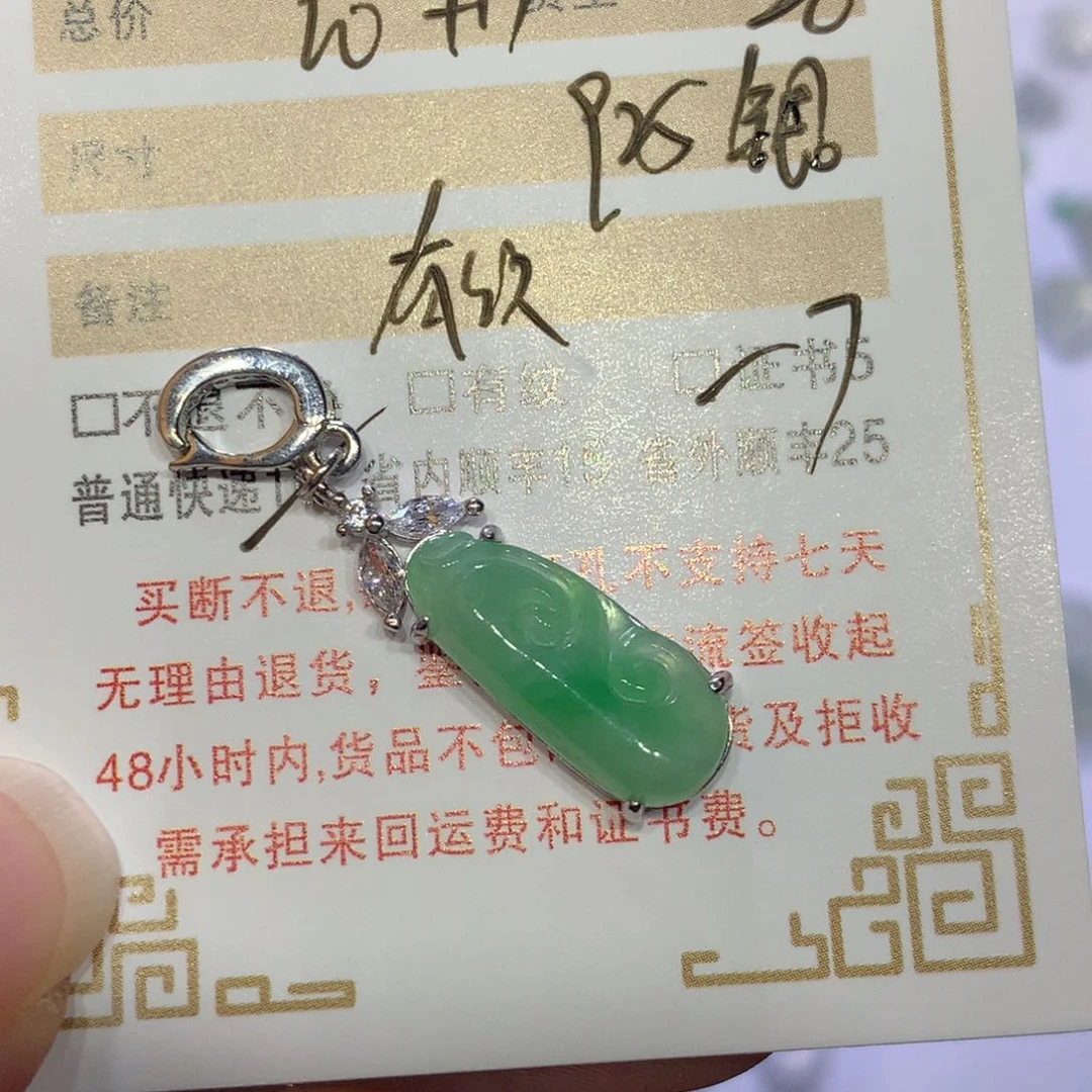 宬***子翡翠未镶嵌颈饰如意