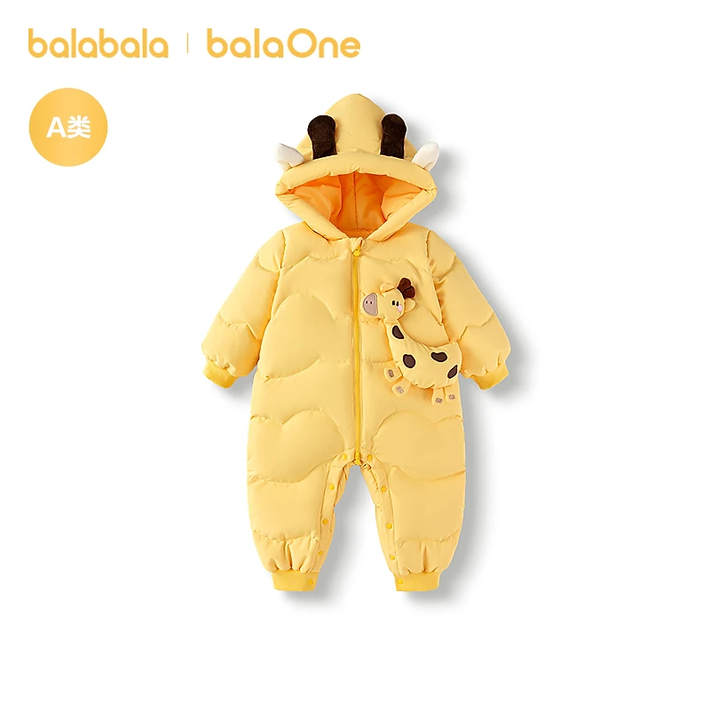 【balaOne】巴拉巴拉婴儿羽绒服连体衣新款冬装哈衣爬服可爱萌