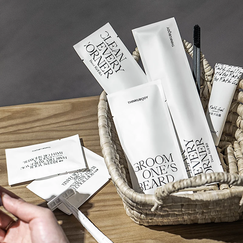 酒店盐系美学石头纸一次性软毛牙刷带牙膏民宿酒店用品洗护套装