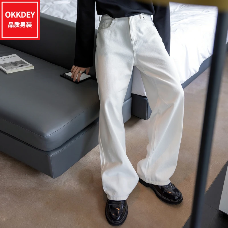 男士轻奢高级感牛仔裤子新款时尚简约直筒裤高端男装百搭休闲长裤