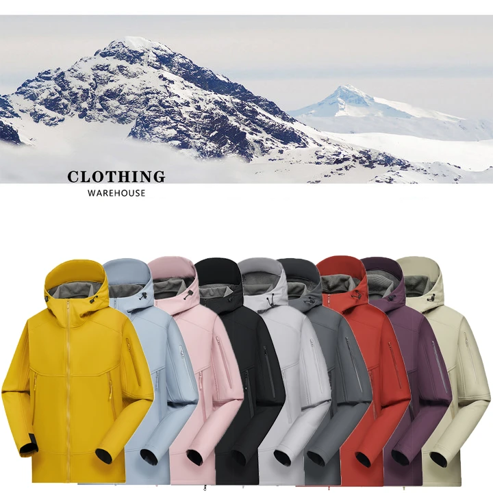 五防户外软壳加绒连帽登山冲锋衣情侣夹克8802春秋运动防水外套