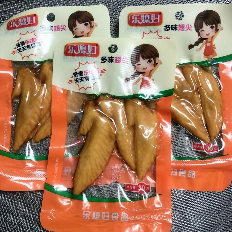 乐媳妇多味翅尖微辣30克卤味香辣鸡翅尖熟食鸡肉小零食小包装