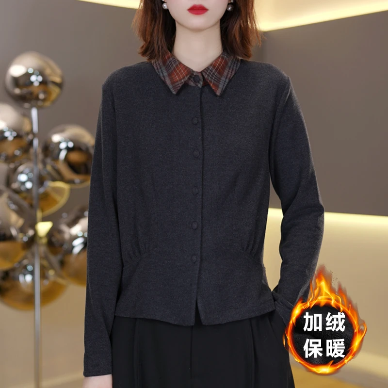 气质百搭长袖打底衫女2025秋冬新款时尚内搭显瘦上衣 7266