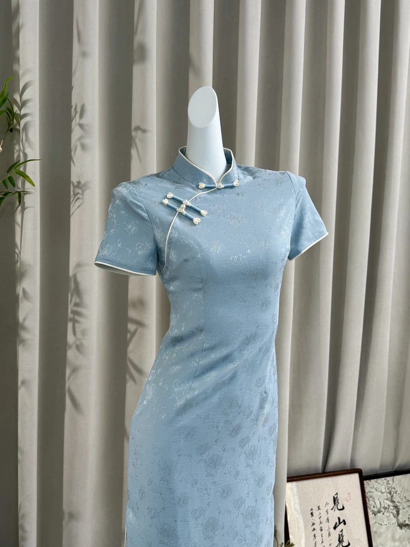 淼淼《澜海》2025年夏季短款气质显瘦新款复古民国风年轻款少女旗袍