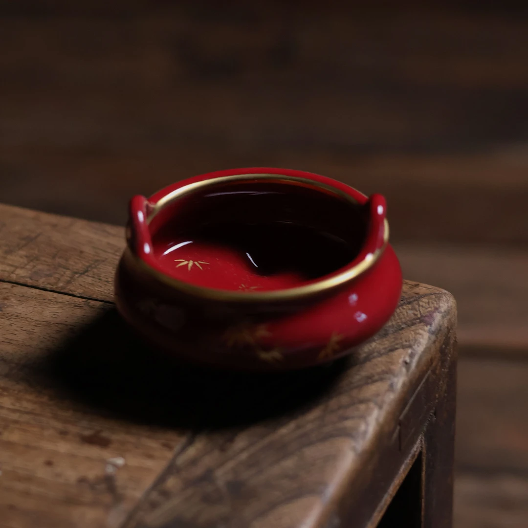 竹玫瑰红香炉(华隐S0794)