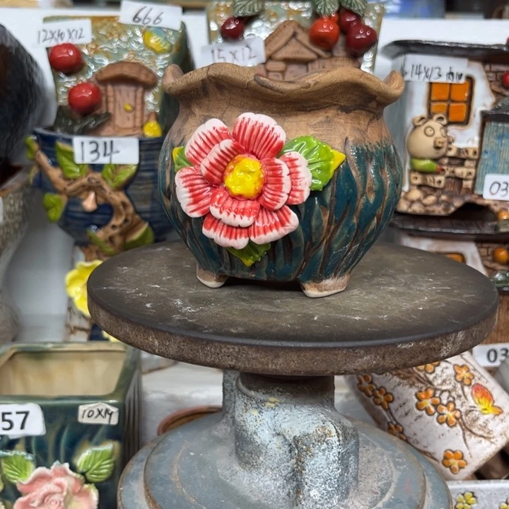紫砂花盆粗陶材质多肉花盆