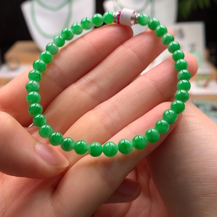 未镶嵌手链翡翠天然缅甸A货翡翠卡5mm