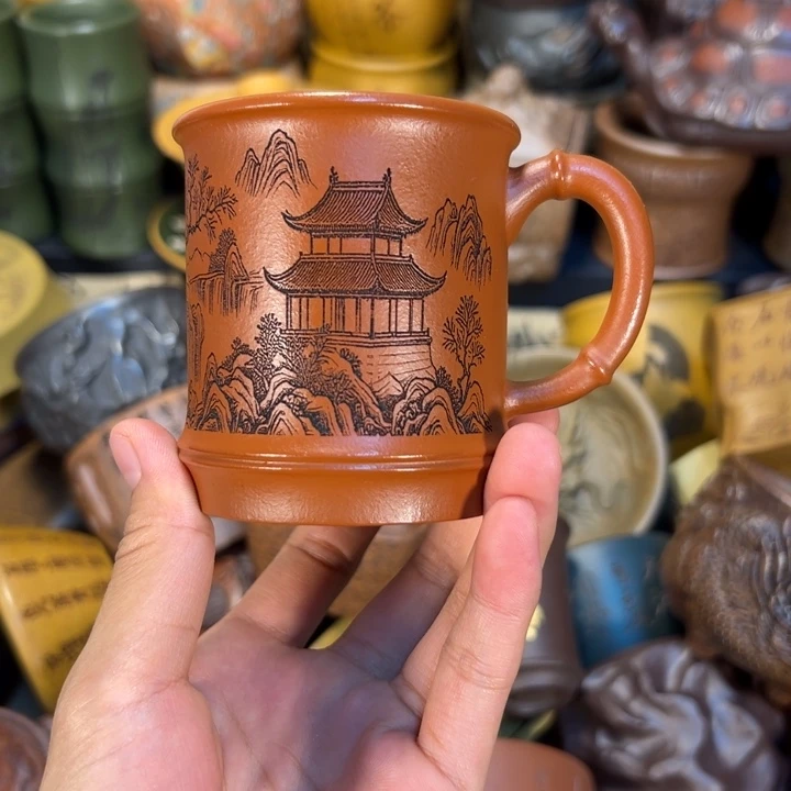 茶杯紫砂宜兴紫砂杯子