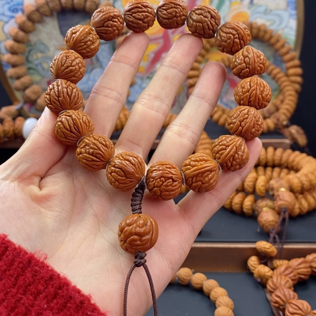 桃核手串≈****.龙纹桃核荔枝