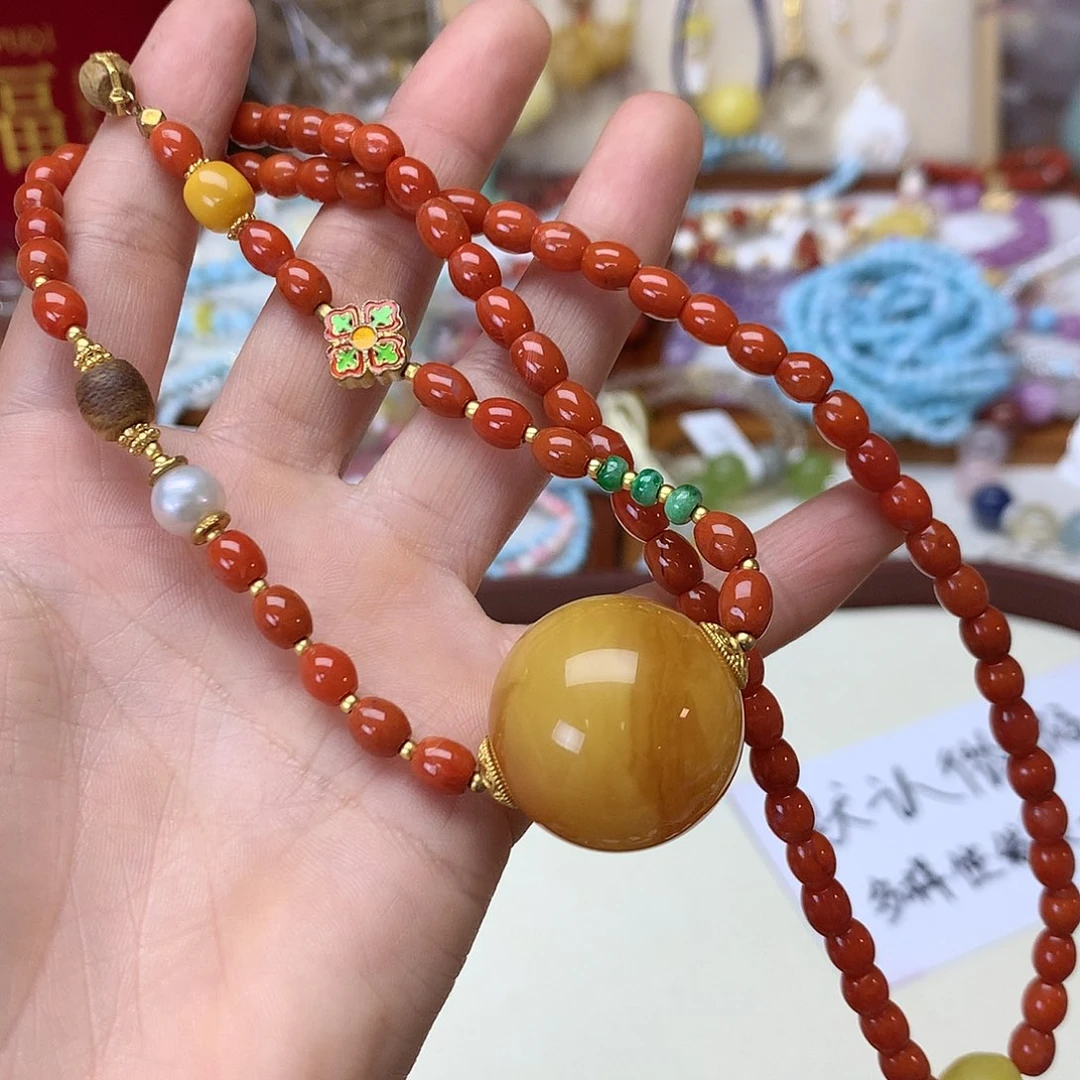 蜜蜡颈饰未镶嵌项链