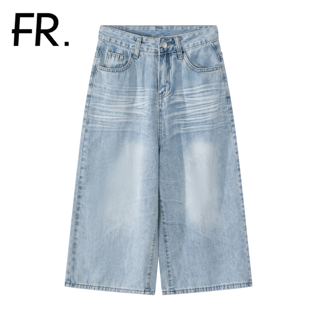 凡人优品女士夏季直筒七分牛仔裤N422XS【无FR吊牌