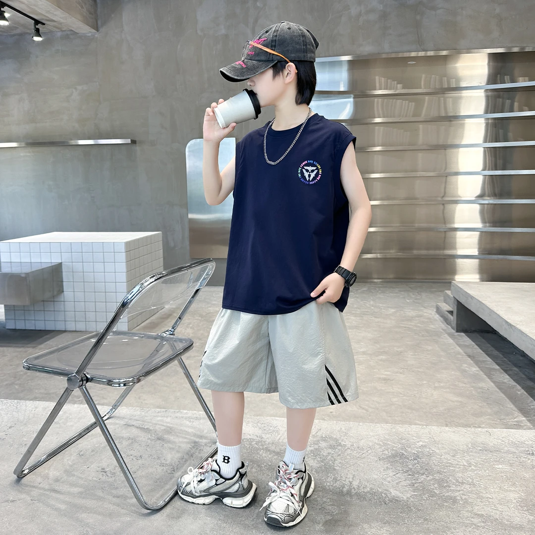 童装男童夏季背心套装中大童儿童潮牌百搭夏装帅气
