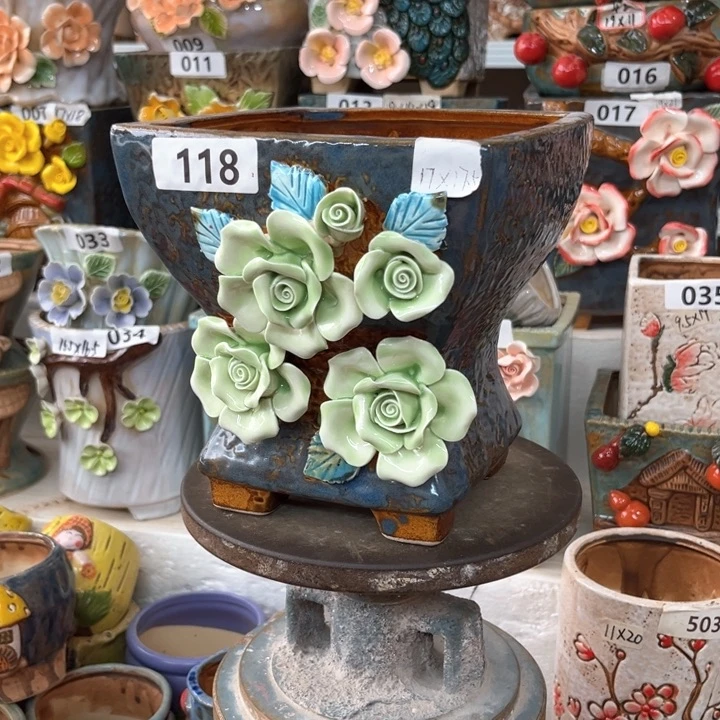 紫砂花盆粗陶材质多肉花盆