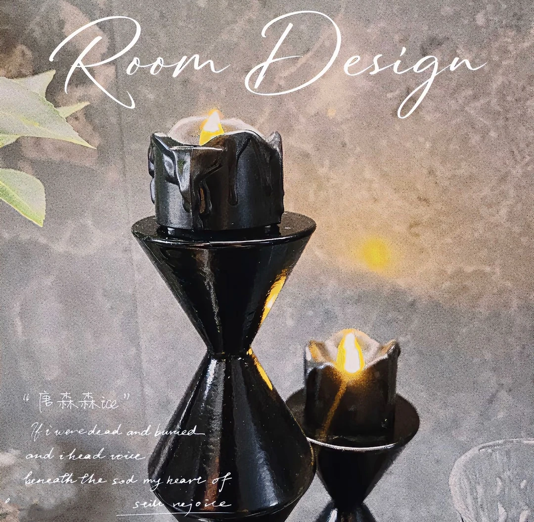 【时光小屋】12只装小蜡烛装饰灯主题派对黑色电子氛围灯