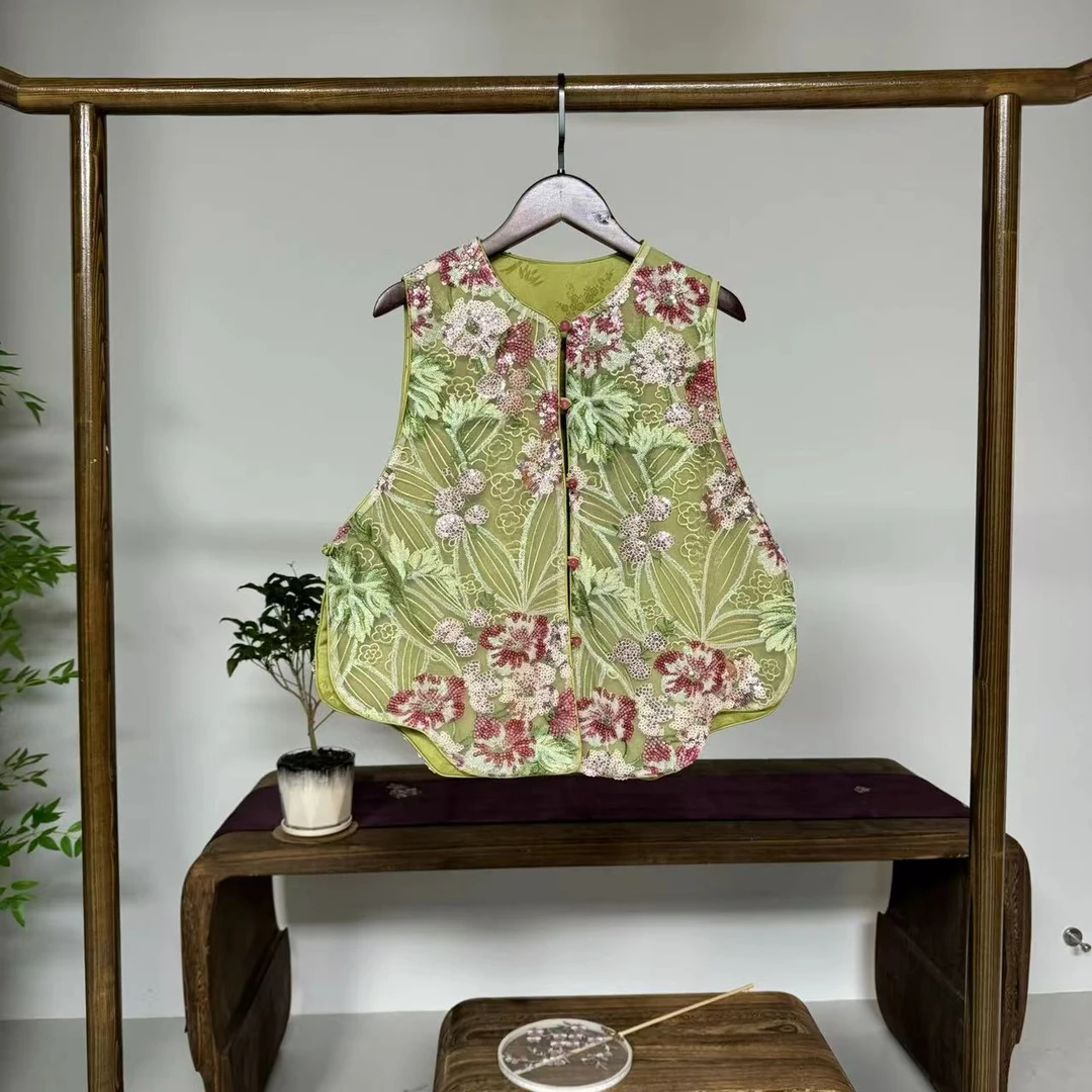 春心动！重工刺绣订珠高定国风马甲！GZ3803