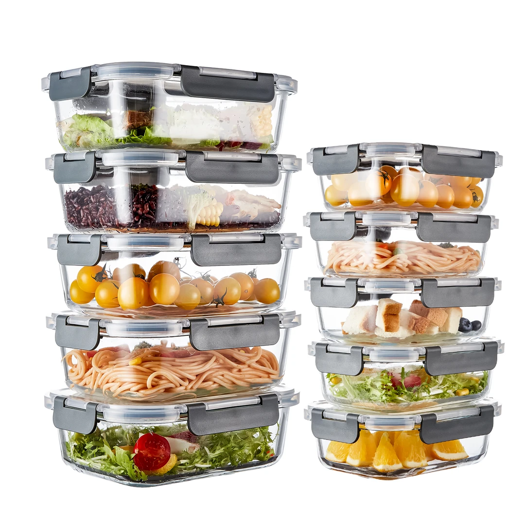 【希乐扣】多规格保鲜盒转内销高硼硅玻璃可微波炉加热冰箱冷冻密封