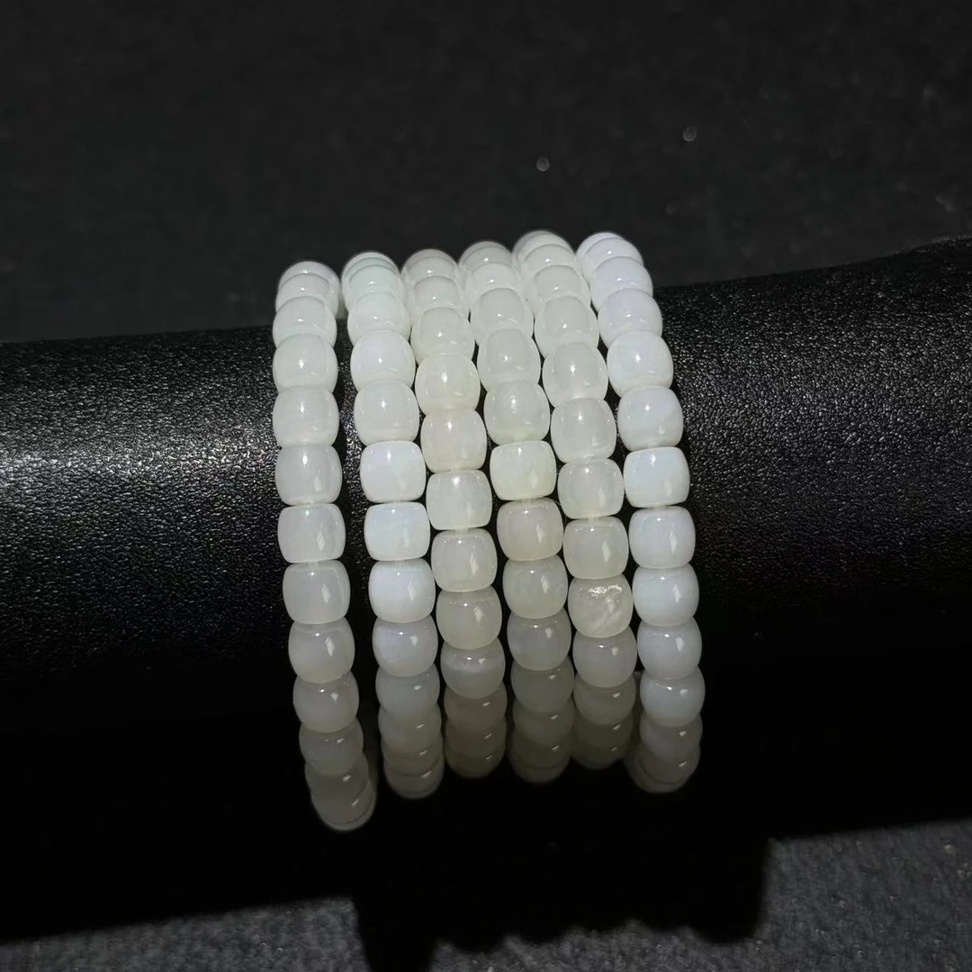 【祁恩珠宝】羊脂白和田玉单圈D053133-多样性发其一