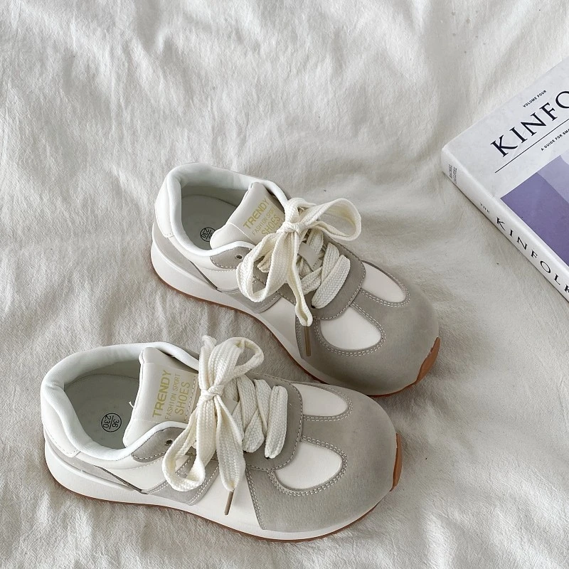 品质丑萌大头阿甘运动鞋女2025秋季新款厚底休闲老爹鞋覆古德训鞋