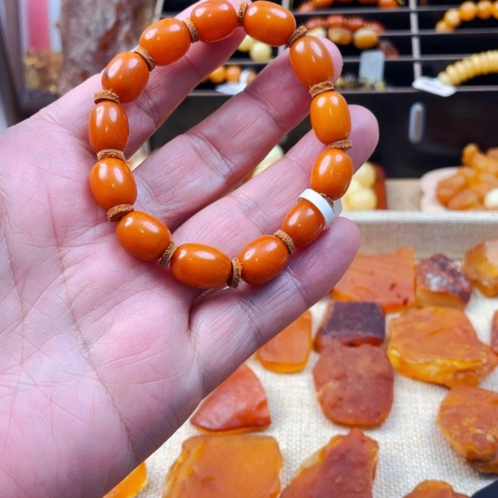 琥珀颈饰未镶嵌手串