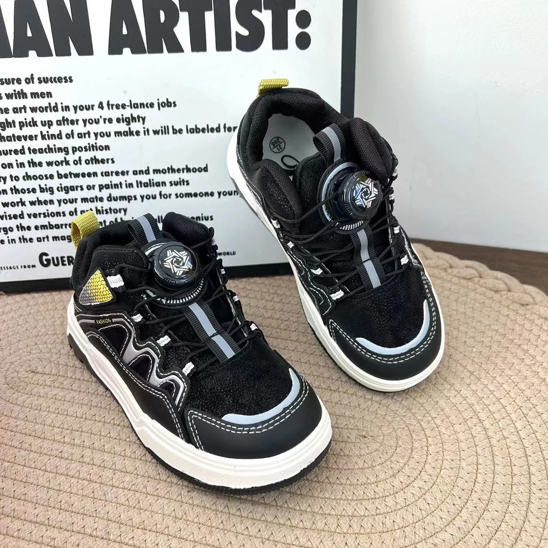 2025春季新款儿童时尚百搭休闲旋转纽扣运动鞋XA368