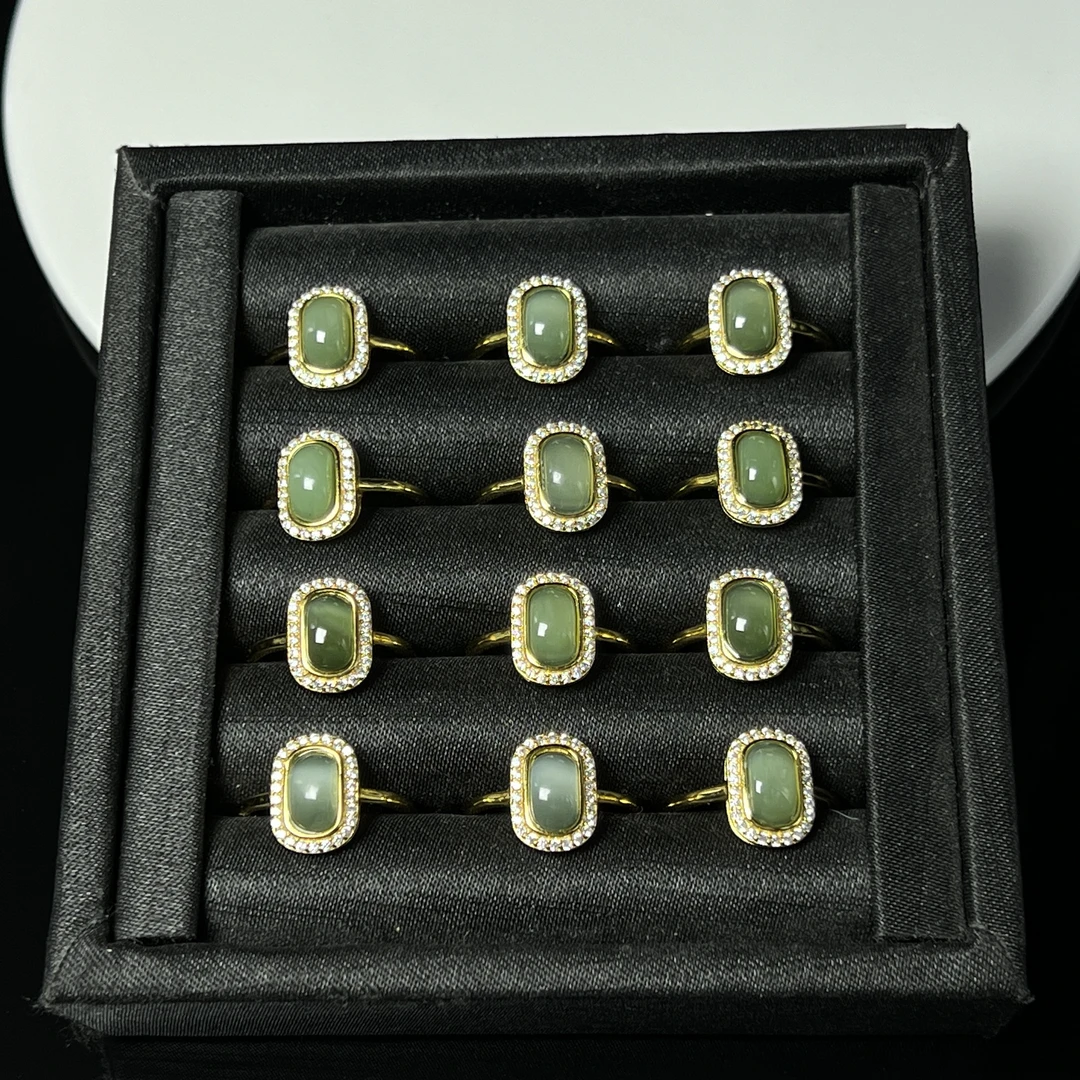 【老郑家】925银和田玉戒指（多样性发一件）LHJ001