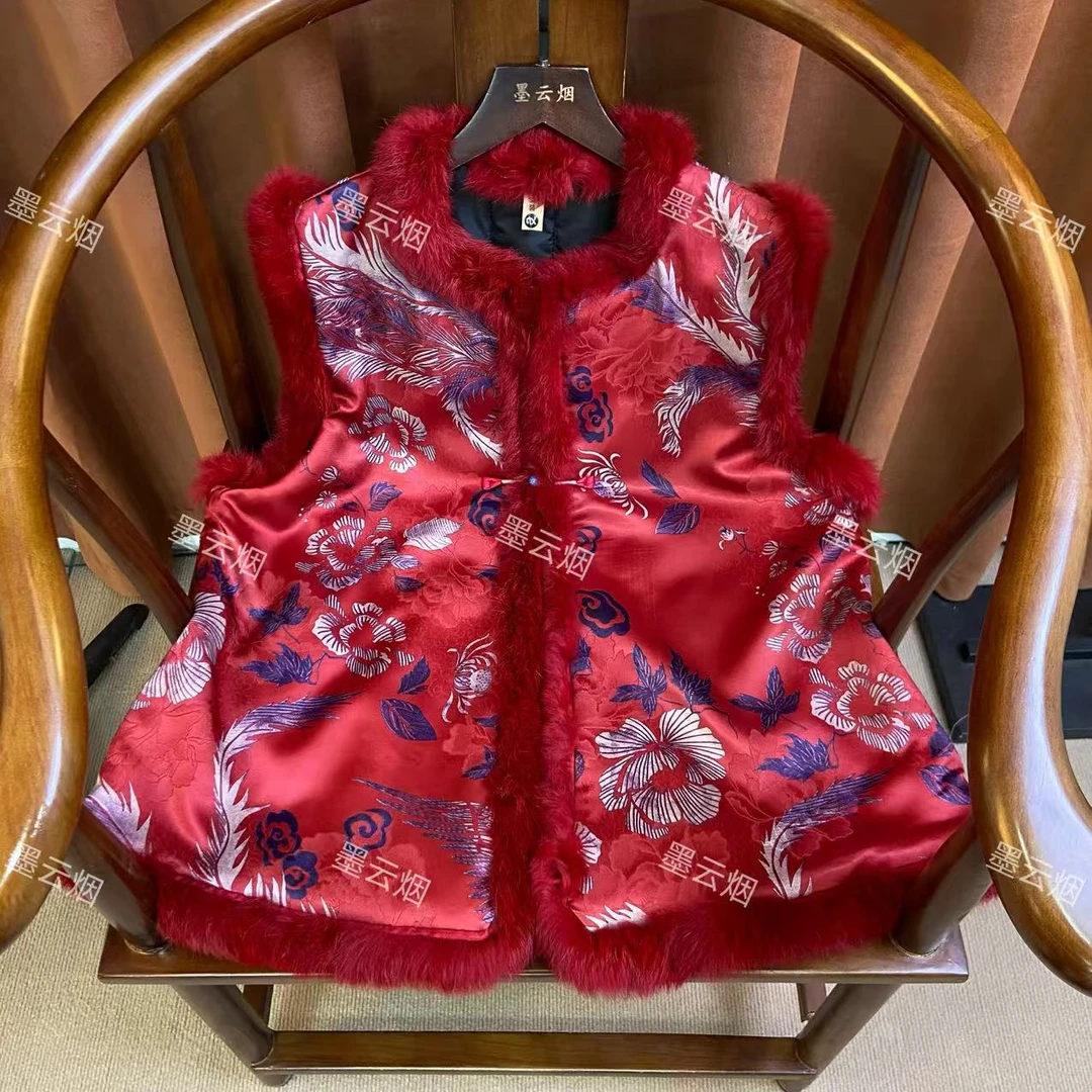 【赤凤】新中式新年服女装气质优雅百搭坎肩刺绣中国风女士马甲090