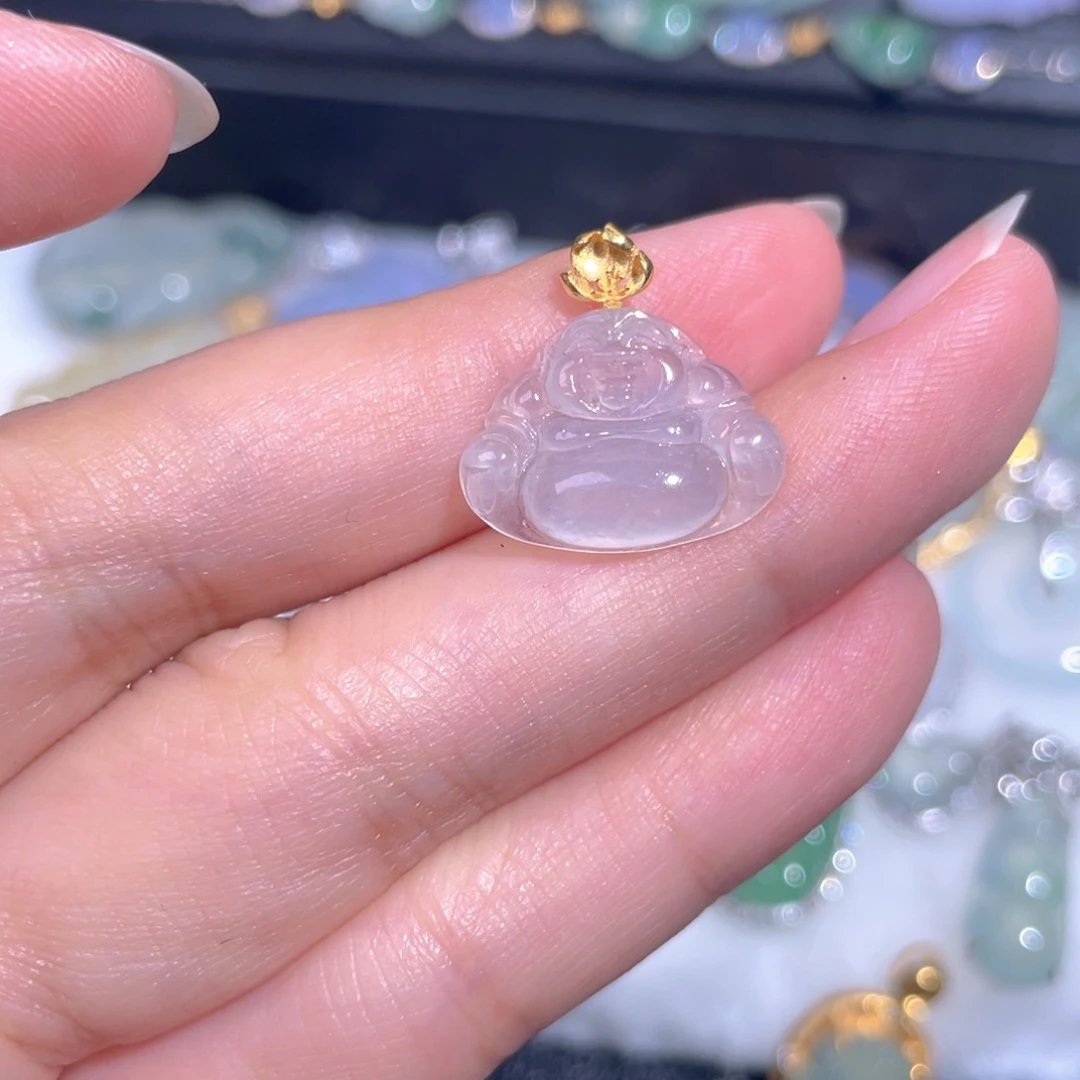 颈饰18K金镶嵌翡翠翡翠