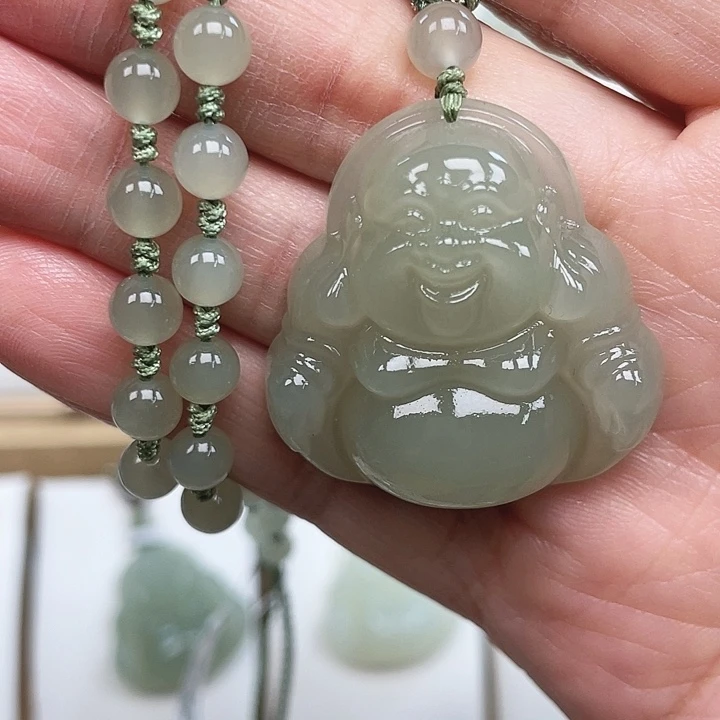 颈饰未镶嵌和田玉微****角35佛