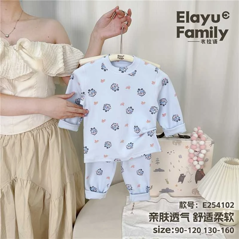 【127-142】衣拉语秋冬打底睡衣130-160舒绒家居服套装直播间看款式