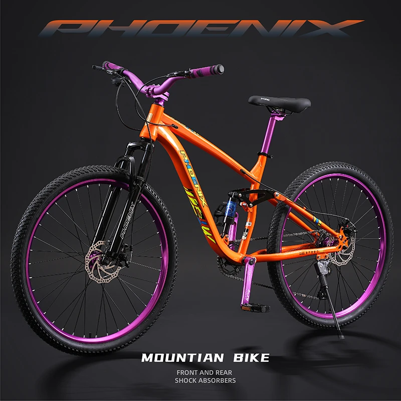 Phoenix/凤凰HM580高碳钢软尾减震山地车自行车越野车变速土坡车