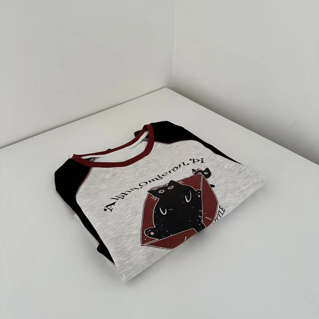 清0939插肩袖猫咪上衣no.退no.换