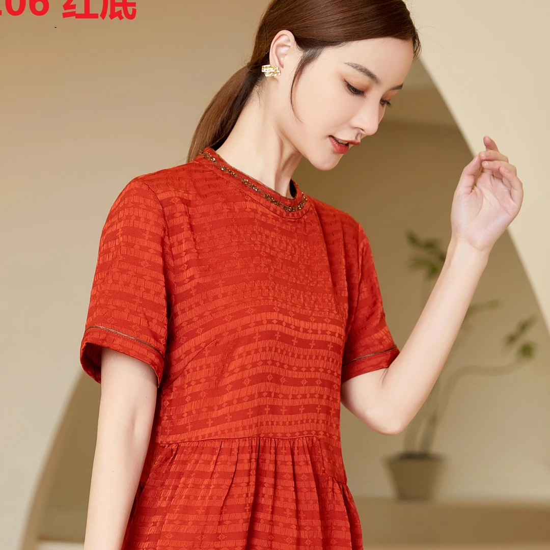 2206-29新款不规则刺绣连衣裙