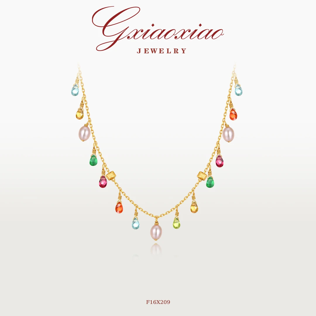 G XIAOXIAO 【夏日多巴胺】法式时尚度假风彩色项链 F16X209