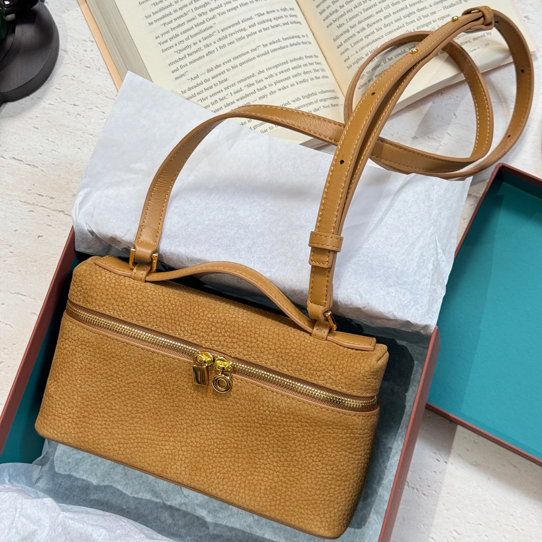 2025秋冬新款真皮手提化妆盒子包复古时髦单肩斜挎饭盒包手机包女