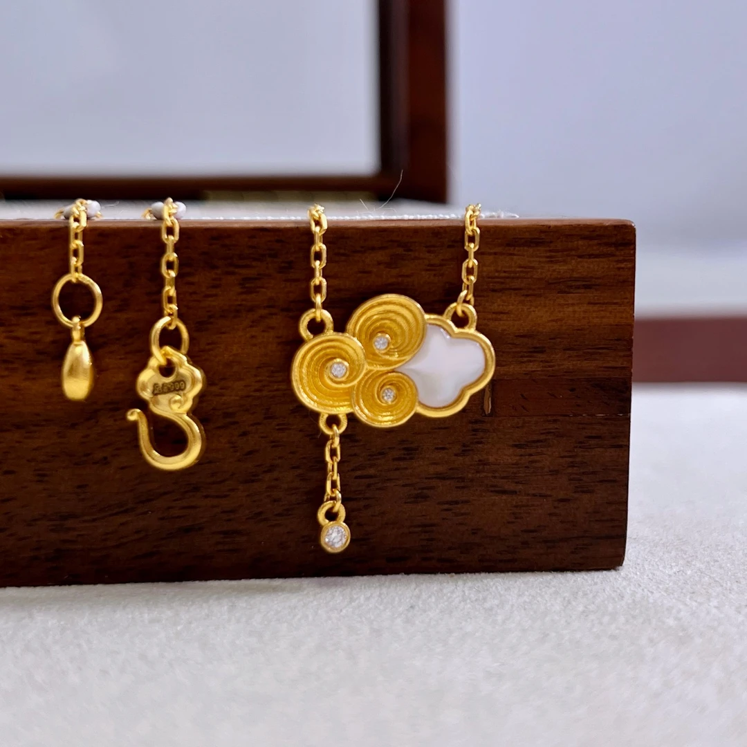 【团云卷霭套链】 足金 时尚 精致 云卷云舒 套链