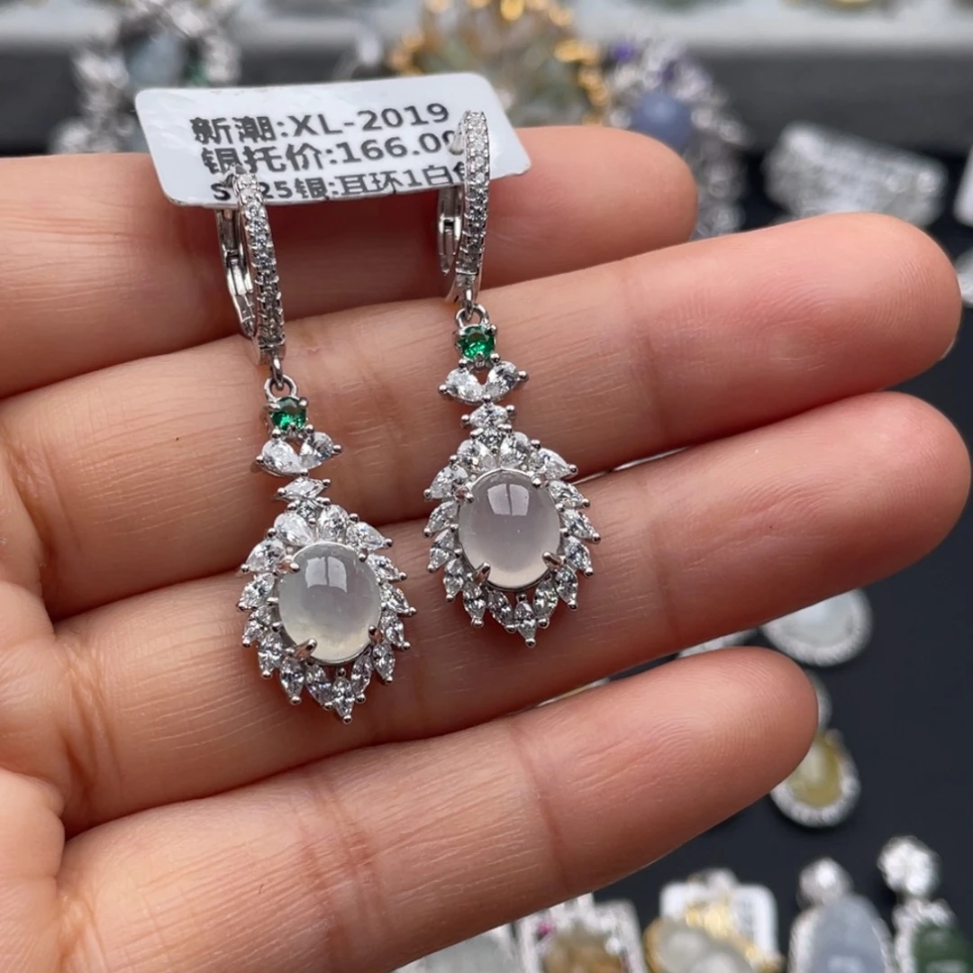 翡翠银S925镶嵌吊坠(不含链)