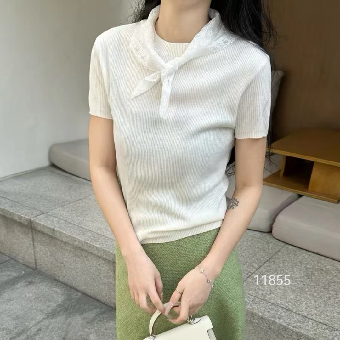 11855（部分无水洗唛，介意慎拍） CHUXUN新款圆领净版针织短袖