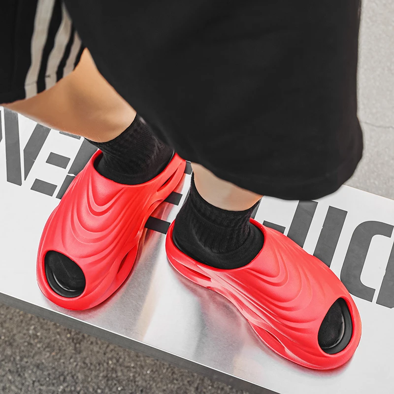 2025夏季新款户外防滑耐磨一脚蹬拖鞋凉鞋情侣大码半拖沙滩健身拖