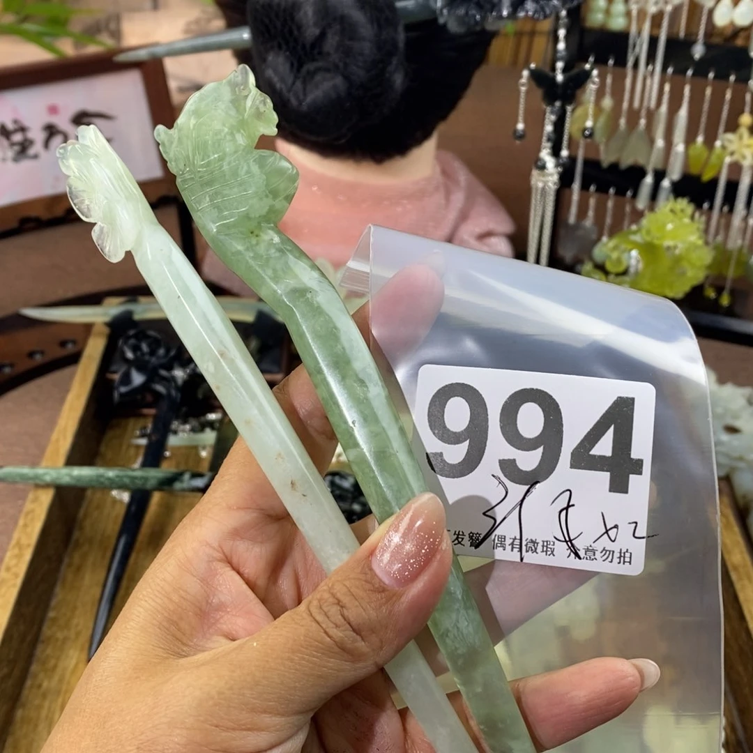 蛇纹石玉发饰未镶嵌妘*